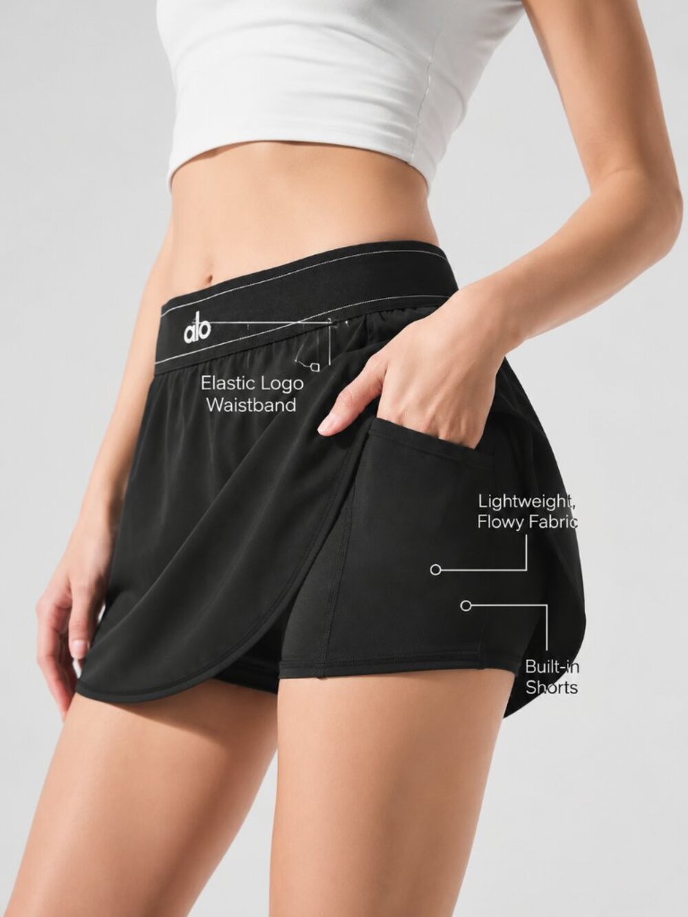 Alo Yoga🍏Match Point Tennis Skirt High Rise Comfortable Sporty🌺NWT - Picture 9 of 9
